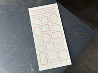 Oeda Letterpress "Frame" Sticker Sheet - Rose Pink
