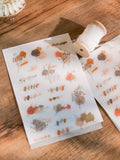 Meow Illustration Transfer Stickers / Rosewood