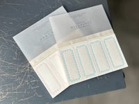 Oeda Letterpress 4 Ornament Label Book - Light Blue