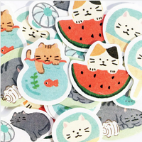 Furukawa Mino Paper Flake Stickers / Kitten Summer