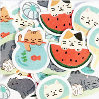 Furukawa Mino Paper Flake Stickers - Kitten Summer