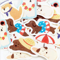 Furukawa Mino Paper Flake Stickers - Puppy Summer