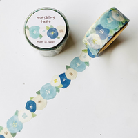 Borderless Masking Tape / Blue Flowers