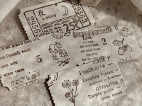 Japanese Botanical Garden Wooden Rubber Stamp - Cornflower
