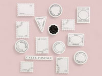 Hutte Paper Flake Sticker Pack / Postmarks