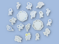 Hutte Paper Flake Sticker Pack / Blue floral
