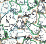 Moomin 80th Anniversary Clear Flake Stickers / Thinking