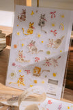 Meow Illustration / Starry Night & Cat Clear Sticker