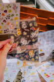 Meow Illustration / Starry Night & Cat Clear Sticker