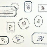 Japanese Botanical Garden Wooden Rubber Stamp - Cornflower