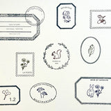 Japanese Botanical Garden Wooden Rubber Stamp - Cornflower