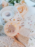 15% off - Meow Illustration / Woodland Story Wash Tape with Matte Gold