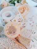 Meow Illustration / Woodland Story Wash Tape with Matte Gold