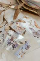 15% off - Meow Illustration / Beautiful Butterfly Glossy PET tape with Iridescent