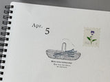 Japanese Botanical Wooden Rubber Stamp / Lavender Bouquet