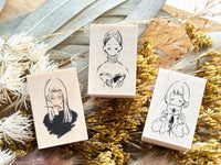 nonco hanco Rubber Stamp - Reading Girl (L)