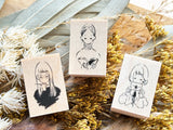 nonco hanco Rubber Stamp - Reading Girl (L)
