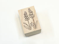 Japanese Botanical Wooden Rubber Stamp - Muscari