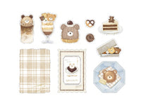 Q-Lia MOFEETS Flake Stickers / Seal bits - Bear
