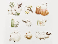 Q-Lia Pale Memory Flake Stickers / Long-tailed Tit
