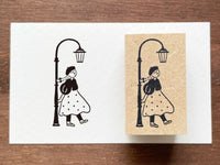 "Marle" Japanese Wooden Rubber Stamp - Under the Street Lamp