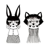Kinotorico Original Wooden Rubber Stamp / Girl