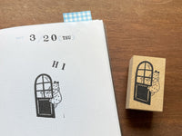 "Marle" Japanese Wooden Rubber Stamp - A glimpse from the door