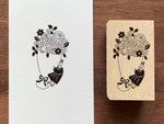 "Marle" Japanese Wooden Rubber Stamp - Flower Bouquet