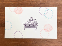 "Marle" Japanese Wooden Rubber Stamp - Flower Gril