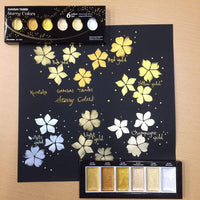KURETAKE Gansai Tambi 6 Color Watercolor Palette - Starry