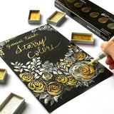 KURETAKE Gansai Tambi 6 Color Watercolor Palette - Starry