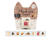Cat Japanese Washi Masking Roll Stickers - Bread