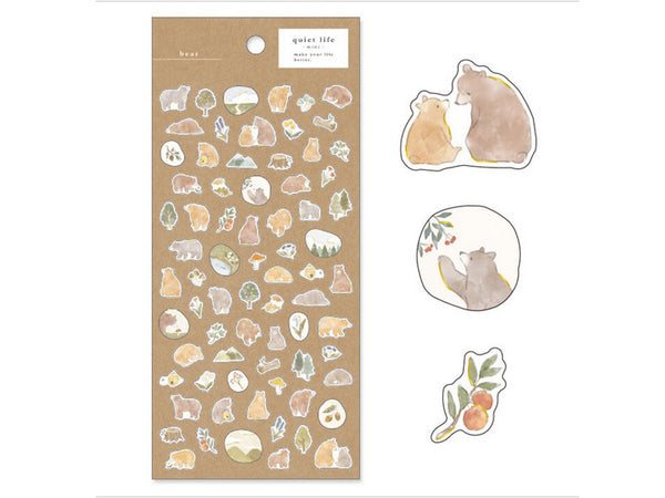 Quiet Life Mini Sheet of Stickers / Bear