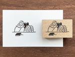 "Marle" Japanese Wooden Rubber Stamp - Reading Gril