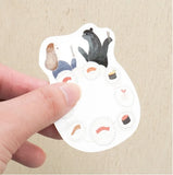 Necktie die-cut sticker / Sushi