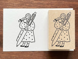 "Marle" x Uni-Ball One Japanese Wooden Rubber Stamp