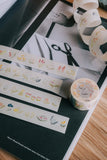 Meow Illustration Kiss-cut Washi Tape / Little Corner Blooms