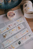 Meow Illustration Kiss-cut Washi Tape / Sunny Corner of The Forest