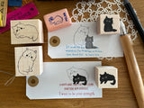 Kubominoki Original Rubber Stamp - Cat