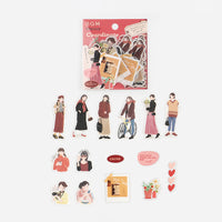 "Coordinate" Flake Stickers / Seal bits - Casual Red