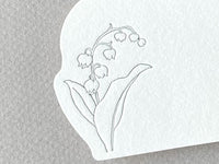 High Quality Letterpressed Washi Flora Mini Message Cards - Lily of the Valley