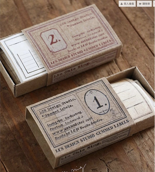Lin Chia Ning / Gummed Vintage Specimen Label Sticker Set - No.1 Lin Chia Ning / Gummed Vintage Specimen Label Sticker Set - No.1