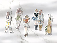 Pion / 14 Flower Girls Sticker Set