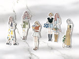 Pion / 14 Flower Girls Sticker Set