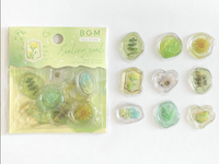 Clear Sealing Seal Stickers / Seal bits - Flower Jewelry Box Green