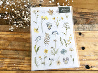 Pion Print-on Sticker / Pressed Flowers