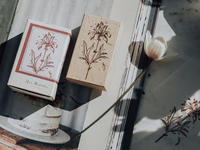 Meow Illustration Original Stamp - Botanic Stamp / Iris