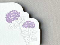 High Quality Letterpressed Washi Flora Mini Message Cards - Hydrangea