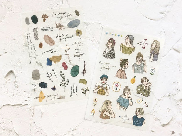 On Sale - Pion Print-on Sticker / Watercolor Block