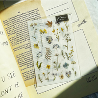 Pion Print-on Sticker / Pressed Flowers